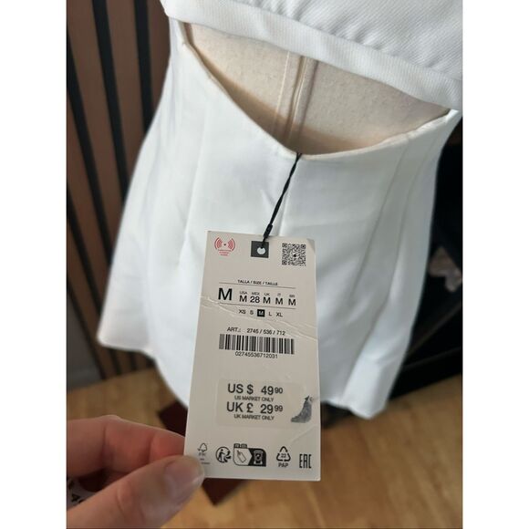 Zara white A line body countering dress size M - Picture 5 of 6